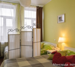 Четырех местный стандарт с двумя двухспальными кроватями в Мансарда