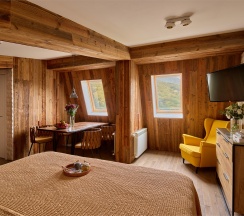 Джуниор Сюит в мансарде с видом на горы в Hills Polyana hotel&SPA