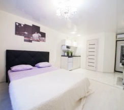 Двухместная студия С кухней с видом на город двуспальная кровать в Прометей