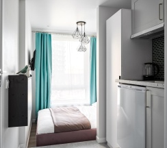 1-местные апартаменты студия с 1 односпальной кроватью в Apartments Private (Апартментс Прайвит) на шоссе Волоколамское