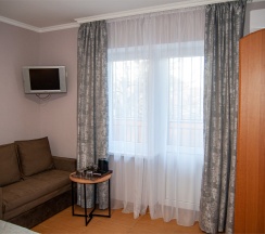 УЛУЧШЕННЫЙ 10 «КОМФОРТ ПЛЮС» С ТЕРРАСОЙ ЧЕТЫРЕХМЕСТНЫЙ НОМЕР С КРОВАТЬ DBL, ДВУСПАЛЬНЫМ ДИВАН НА 2 ЭТАЖЕ в Цитрус