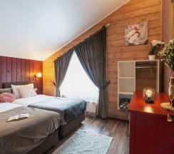 Коттедж《Тиффани делюкс》с сауной и "Банным чаном" (расположен в  Логиново) в Сканди хаус