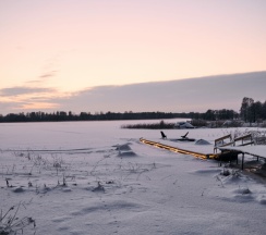 Лодж 3 с теплой купелью на террасе и видом на залив в Vyborg Bay