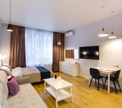 Апартаменты студия с 1 двуспальной кроватью в Smart Host (Смарт Хост) на набережной Шелепихинская 34 корп. 1