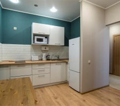 Апартаменты с 2 спальнями. Вид на реку Казанку и аквапарк "Ривьера" в Sibgat Apartments