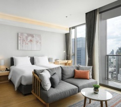 Двухместная студия Deluxe 2 отдельные кровати в Oakwood Suites Bangkok