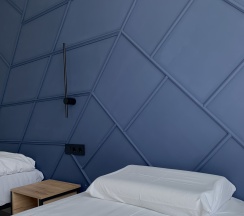 Синий  в Кровать