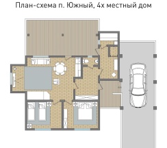 4-х местный дом в Южном поселке категории "Эконом" в Альпийские дома в Прибрежном посёлке