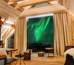 АРК-шале Премиум (Семейный) 1 двуспальная кровать 2 односпальные кровати (1 линия) в Titovka arctic river park