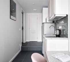 1-комнатные апартаменты студия с 1 двуспальной кроватью в Apartments Private (Апартментс Прайвит) на шоссе Волоколамское