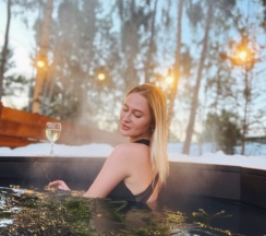 Aframe Luxe White | Банный чан на территории в Берёзовая роща