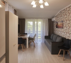 4-местные 1-комнатные апартаменты студия с 1 двуспальной кроватью в Рекаоблака