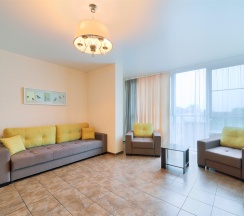 Однокомнатный номер бизнес-класса с гостиной-кухней и спальней в Degas lite hotel