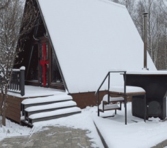 Aframe Black | Баня и банный чан на территории в Берёзовая роща