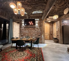 гнѣздо дизайнерский дом с камином и 2 спальнями в Cabin shale