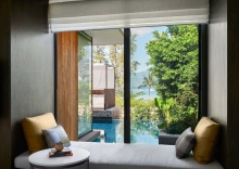 Двухместная Pool Villa с частичным видом на океан двуспальная кровать в Rosewood Phuket