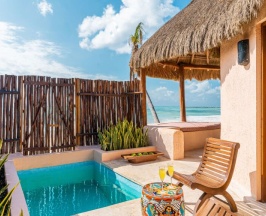 Двухместный номер Plunge Pool oceanfront двуспальная кровать в Shangri-la Caribe Beach Village Resort