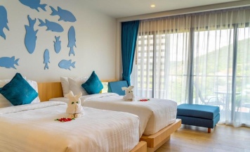 Двухместный номер Deluxe с видом на море 2 отдельные кровати в Golden Paradise Hotel