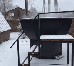 Aframe Black | Баня и банный чан на территории в Берёзовая роща