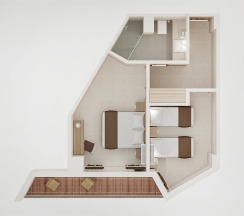 Family standart 4-местный 2-комнатный в Alean Family Biarritz
