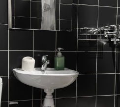 Ложа с двуспальной кроватью и санузлом на этаже в Belinsky