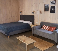 Коттедж премиум с 1 двуспальной кроватью в Лесной переулок