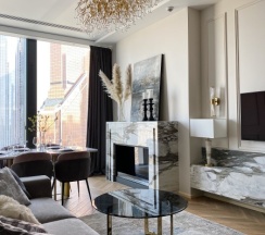 Cartier номер с био камином 30 этаж в Heaven Apartments