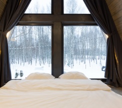 A-Frame № 8 (оснащение дома, стоимость купели и бани см. Подробнее) в Les holidays