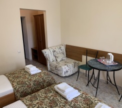 Номер стандарт с 1 односпальной и 1 двуспальной кроватью в Спарта