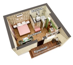 Апартаменты "Мио" с отдельным входом, кухней и парковкой в Мансарда