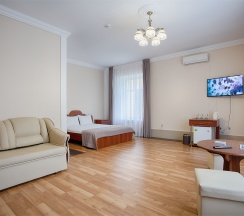 Семейный номер с 1 двуспальной кроватью и раскладным диваном в Парк-отель