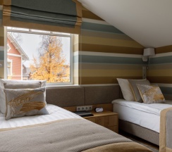 Люкс коттедж с сауной Comfort с красивым видом из окна в Ладожская Усадьба