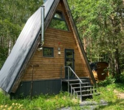 Дом A-frame с квадро-баней в 4 сезона