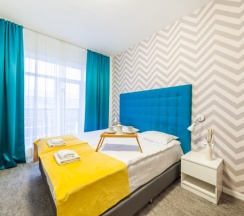 Улучшенная студия с 2-ух спальной или двумя 1-ми кроватями в Pulkovo Apart