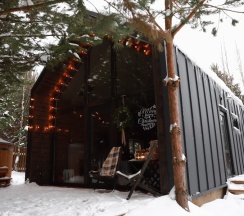 Стильный барнхаус с чаном с панорамными окнами на 4 гостя заезд в 15.00 выезд в 12.00 в Дача на горе-море