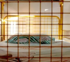 Кровать в общем номере с видом на город в Lima Sol House - Hostel