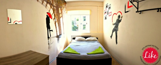Семейный двухместный номер в Like Hostel
