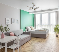 Апартаменты с видом на город двуспальная кровать в Апартаменты LITTE - Nordy Homes