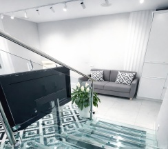 1-комнатные апартаменты с 1 двуспальной кроватью, 28.8 м², цокольный этаж в Апартаменты на Ветеранов