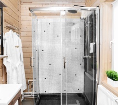 Двухместный коттедж с красивым видом из окна двуспальная кровать в Пятницкий плёс