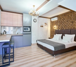 Студия четырёхместная с мини-кухней и балконом в Астра де Роза