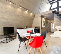 №7 A-Frame 100m2 с купелью и баней (оснащение дома, стоимость купели и бани см. Подробнее) в Les holidays