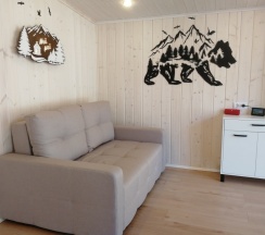 Двухместный коттедж с красивым видом из окна двуспальная кровать в Мой Рай