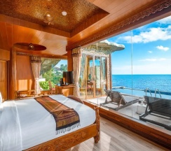 Двухместная вилла с бассейном Grande двуспальная кровать в Отель Panviman Resort Koh Phangan