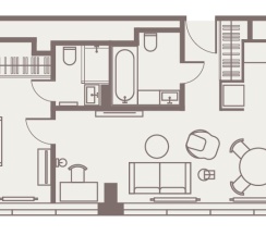 Апартаменты с 2 спальнями the Highest floors в Intermark Residence