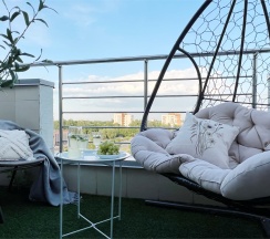 Видовая квартира на мансарде с террасой. Дом комфорт-класса "Royalpie". Царское село. НИИ Турнера, ЭКСПОФОРУМ. в Rauktis apartments