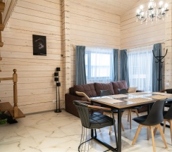 Дом из бруса с камином и баней из осины 4+2 в Snhaus
