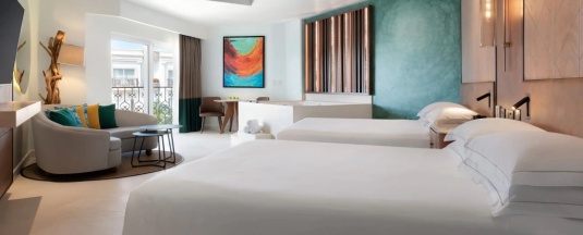 Двухместный полулюкс Accessible с видом на сад (2 отдельные кровати) в Отель Hyatt Vivid Playa Del Carmen