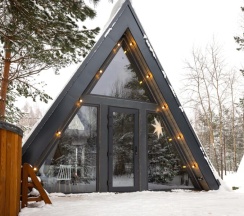 №5 A-Frame 50m2 с купелью (оснащение дома, стоимость купели и бани см. Подробнее) в Les holidays