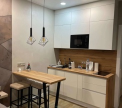 Двухместные апартаменты c 1 комнатой с балконом (двуспальная кровать) в Апартаменты Геометрия у горнолыжного курорта